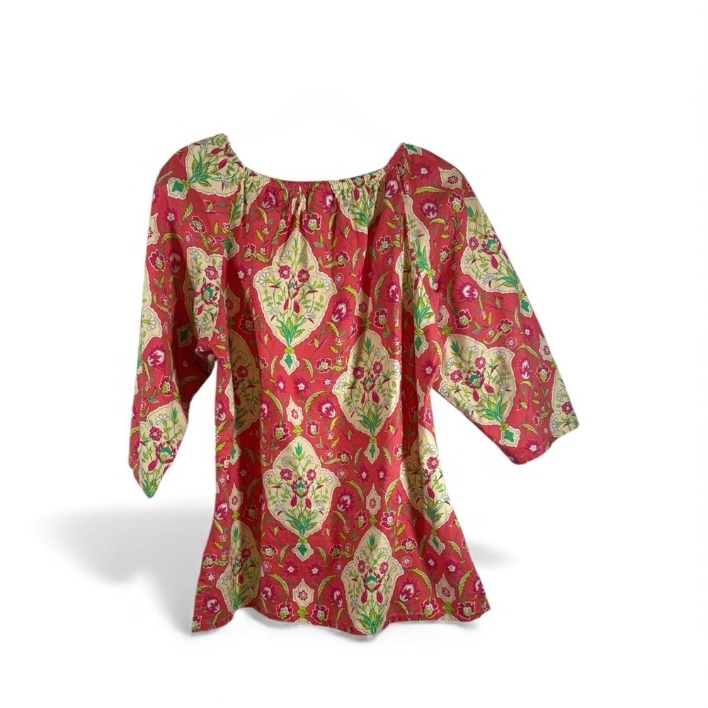 HALEY & THE HOUND Women Multicolor Blouse Large  100% Cotton - Picture 2 of 9